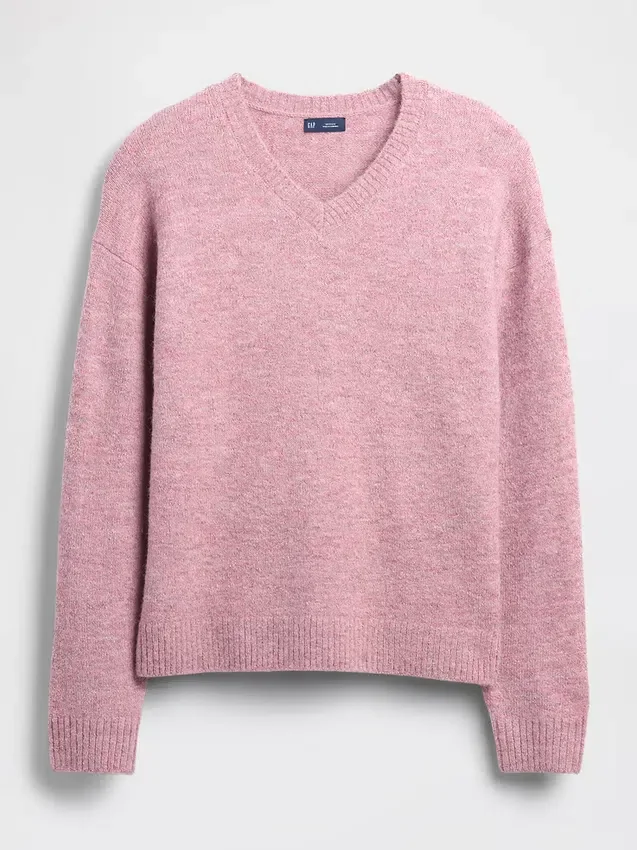 Maglione corto dal taglio morbido con scollo a V