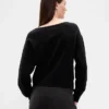 Maglione corto elasticizzato CashSoft con maniche a lanterna