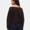 Maglione corto elasticizzato CashSoft con maniche a lanterna