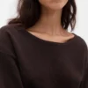 Maglione corto elasticizzato CashSoft con maniche a lanterna