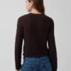 Maglione corto in punto traforato 100% cotone