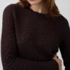 Maglione corto in punto traforato 100% cotone