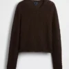 Maglione corto in punto traforato 100% cotone