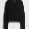 Maglione corto in punto traforato 100% cotone