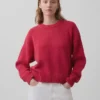 Maglione corto oversize in 100% cotone