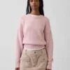 Maglione corto oversize in 100% cotone