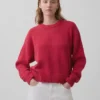 Maglione corto oversize in 100% cotone