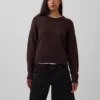 Maglione corto oversize in 100% cotone