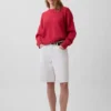 Maglione corto oversize in 100% cotone