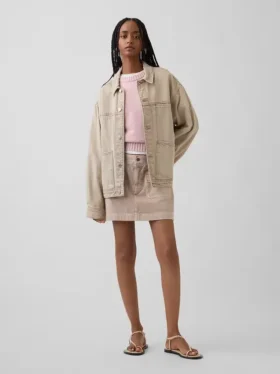 Maglione corto oversize in 100% cotone