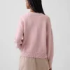 Maglione corto oversize in 100% cotone
