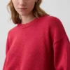 Maglione corto oversize in 100% cotone