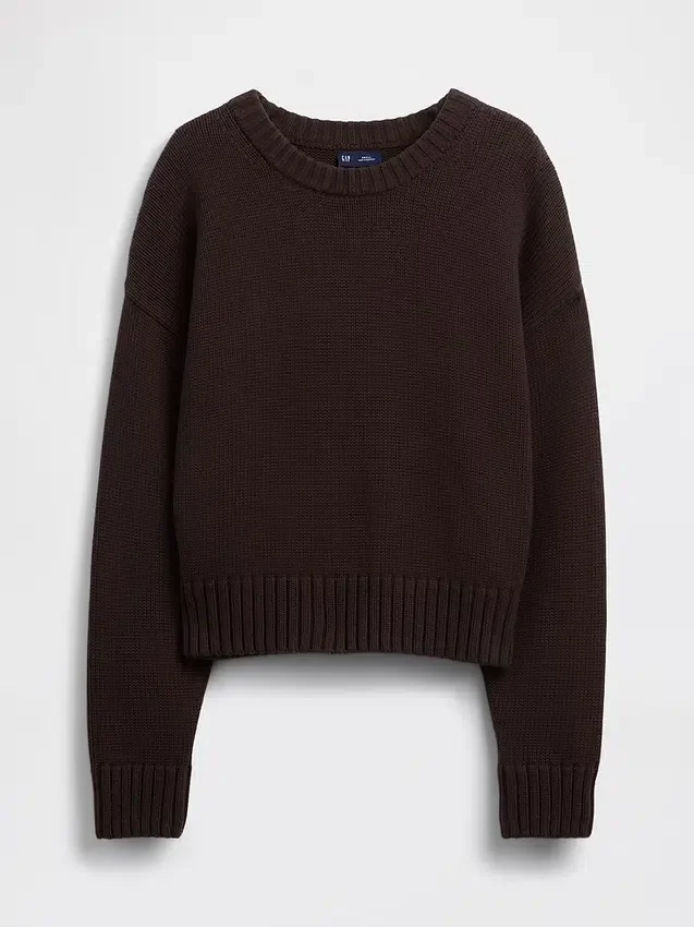 Maglione corto oversize in 100% cotone