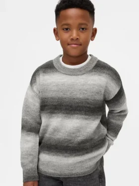 Maglione da bambino a girocollo dalla vestibilità comoda con effetto space-dye