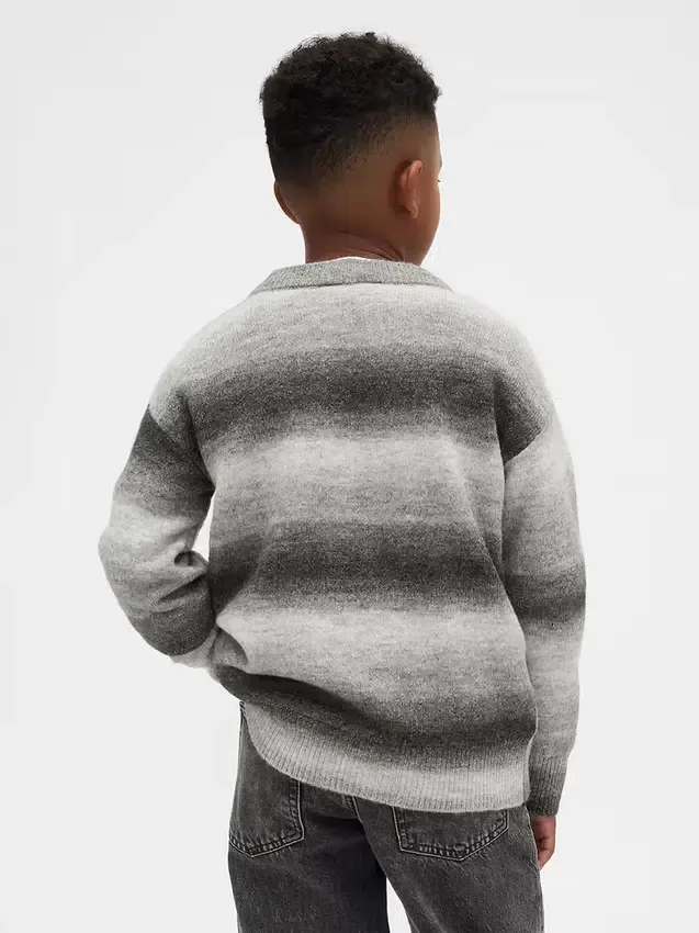 Maglione da bambino a girocollo dalla vestibilità comoda con effetto space-dye