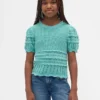 Maglione da bambino con bordi smerlati e punti misti