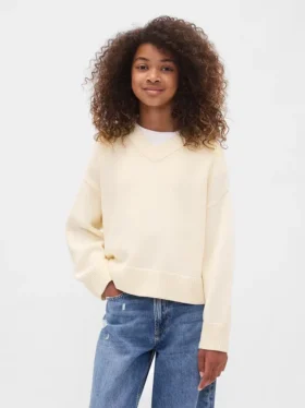 Maglione da bambino oversize con scollo a V