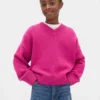Maglione da bambino oversize con scollo a V