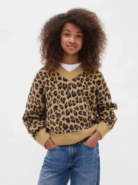 Maglione da bambino oversize con scollo a V