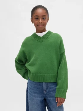 Maglione da bambino oversize con scollo a V