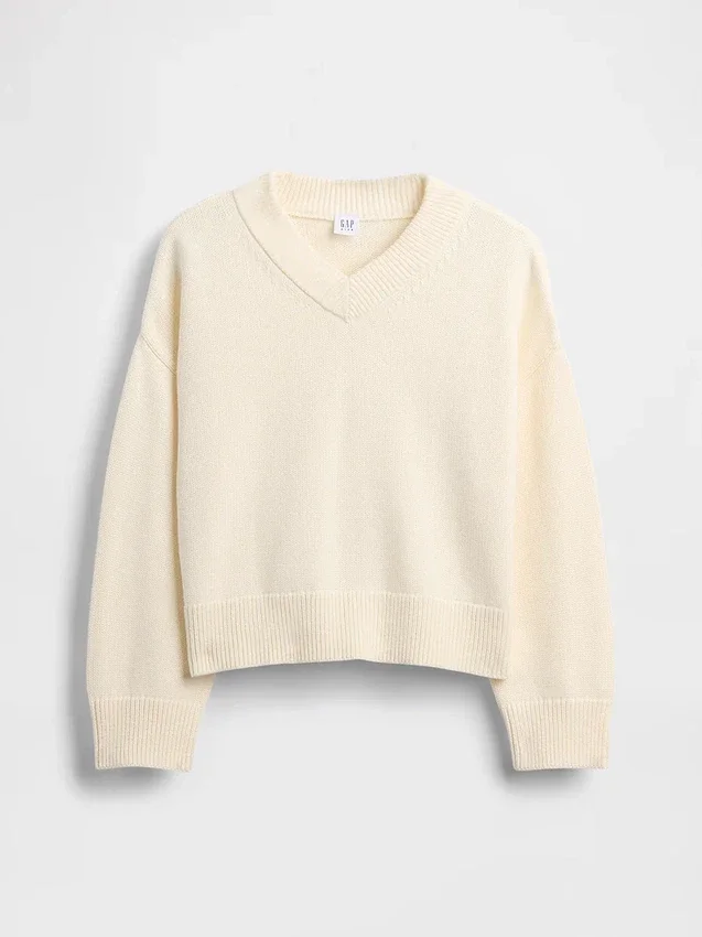 Maglione da bambino oversize con scollo a V