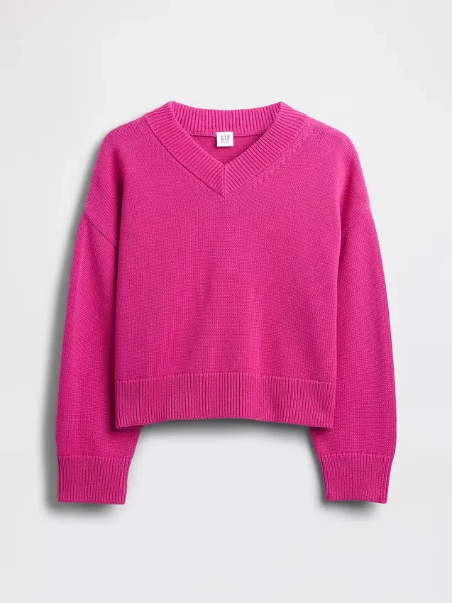 Maglione da bambino oversize con scollo a V