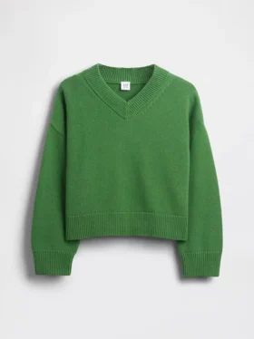 Maglione da bambino oversize con scollo a V