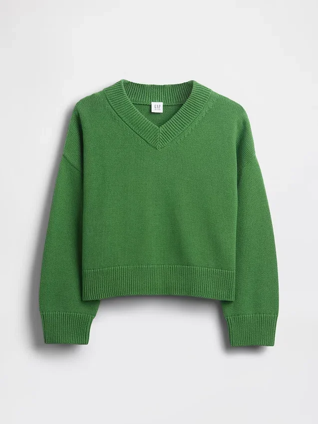 Maglione da bambino oversize con scollo a V