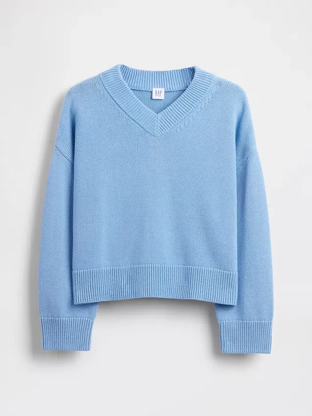 Maglione da bambino oversize con scollo a V