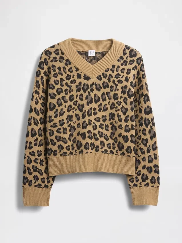 Maglione da bambino oversize con scollo a V