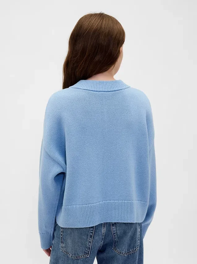 Maglione da bambino oversize con scollo a V