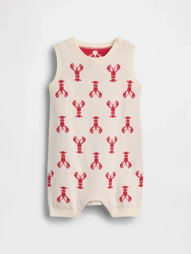 Maglione da neonato a forma di aragosta, tutina corta
