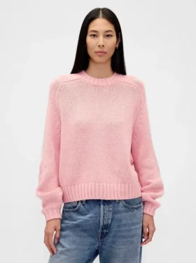 Maglione dal collo rotondo in misto cotone dal taglio morbido