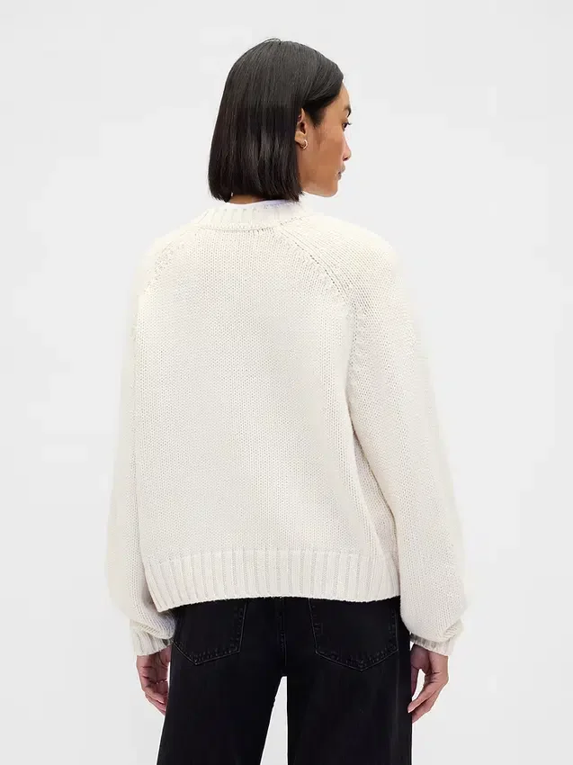 Maglione dal collo rotondo in misto cotone dal taglio morbido