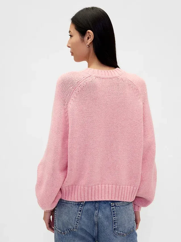 Maglione dal collo rotondo in misto cotone dal taglio morbido