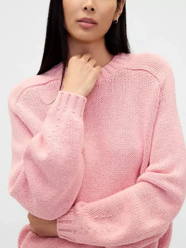 Maglione dal collo rotondo in misto cotone dal taglio morbido