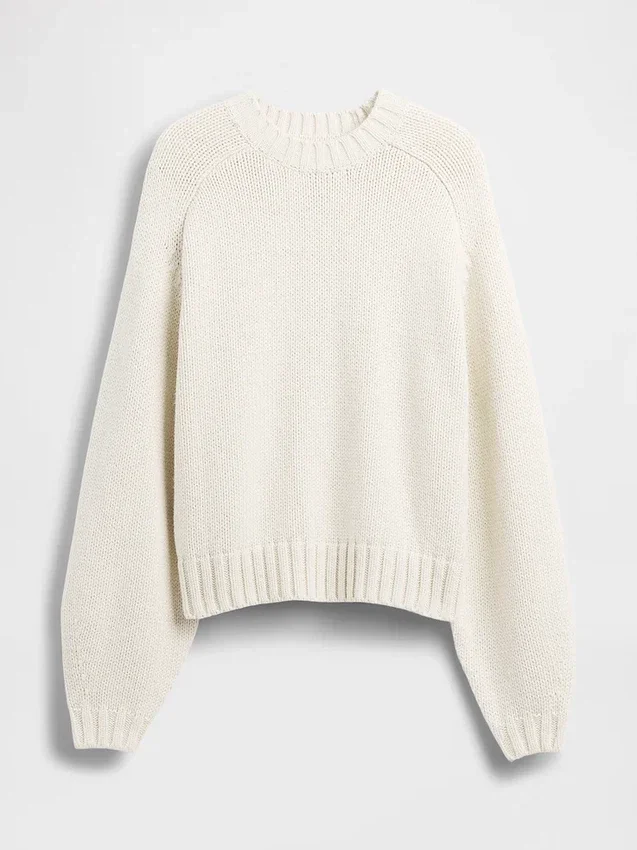 Maglione dal collo rotondo in misto cotone dal taglio morbido