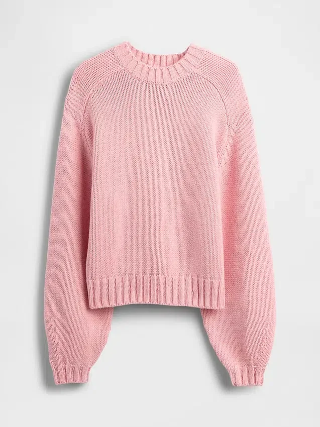 Maglione dal collo rotondo in misto cotone dal taglio morbido