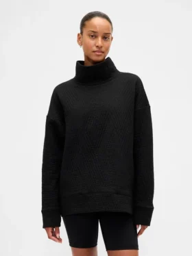 Maglione GapFit in maglia jacquard trapuntata con collo a imbuto