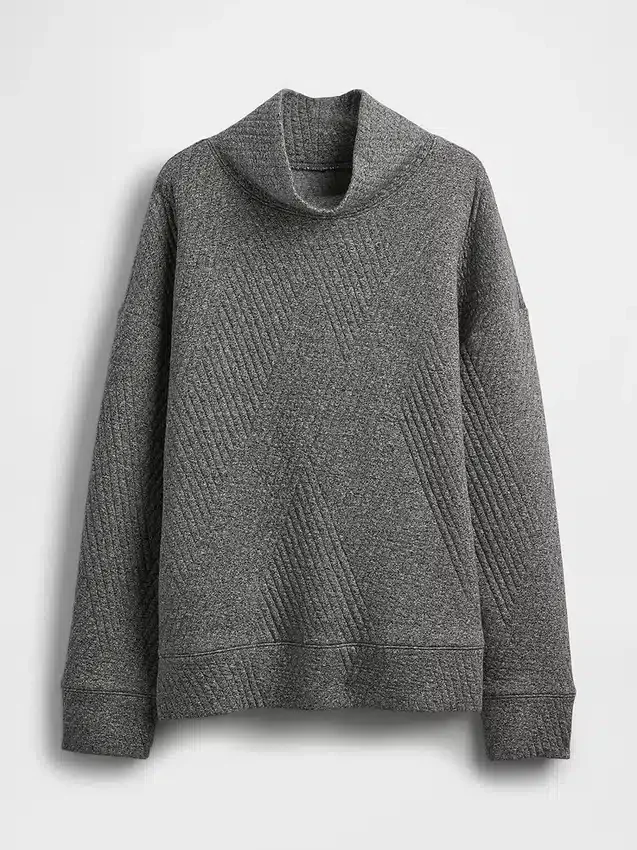 Maglione GapFit in maglia jacquard trapuntata con collo a imbuto