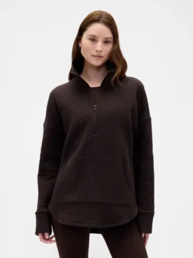 Maglione GapFit trapuntato in jacquard con mezza zip