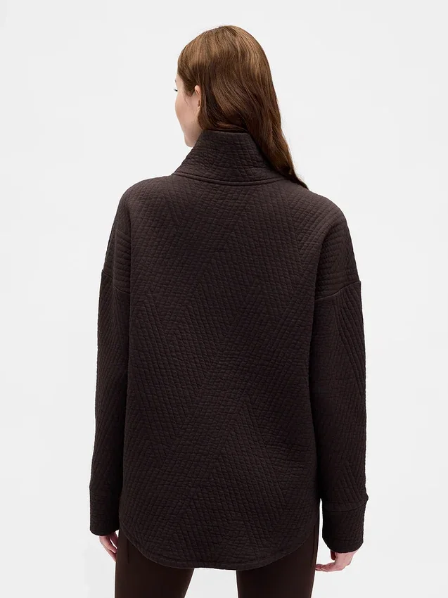 Maglione GapFit trapuntato in jacquard con mezza zip