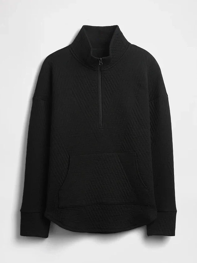 Maglione GapFit trapuntato in jacquard con mezza zip