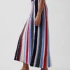 Maglione-gonna lunga a righe in 100% cotone