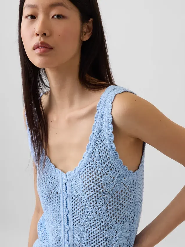 Maglione in maglia pointelle 100% cotone