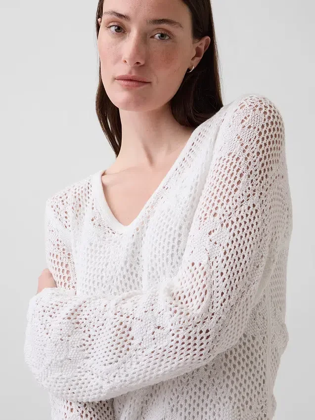 Maglione in maglia pointelle