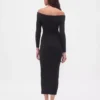 Maglione midi in maglia elasticizzata CashSoft con spalle scoperte