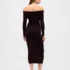 Maglione midi in maglia elasticizzata CashSoft con spalle scoperte