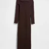 Maglione midi in maglia elasticizzata CashSoft con spalle scoperte
