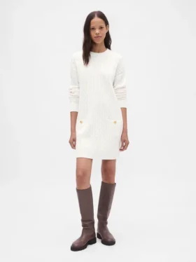 Maglione mini in maglia a trecce CashSoft
